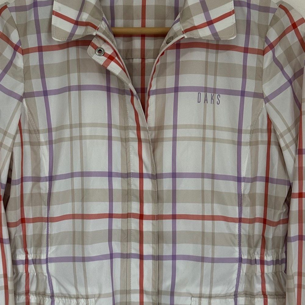 Vintage DAKS Plaid Lightweight Zip-up Golf Jacket, Windbreaker - Picture 4 of 7